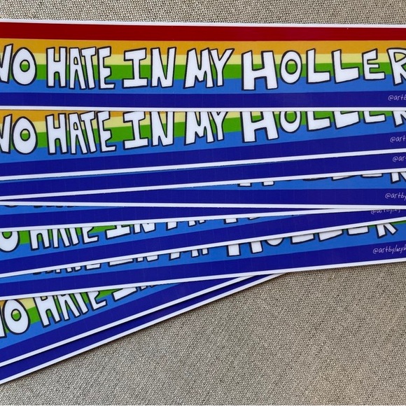 ๐ณ๏ธโ๐๐โNo Hate in My Holler' Bumper Sticker - Picture 2 of 3